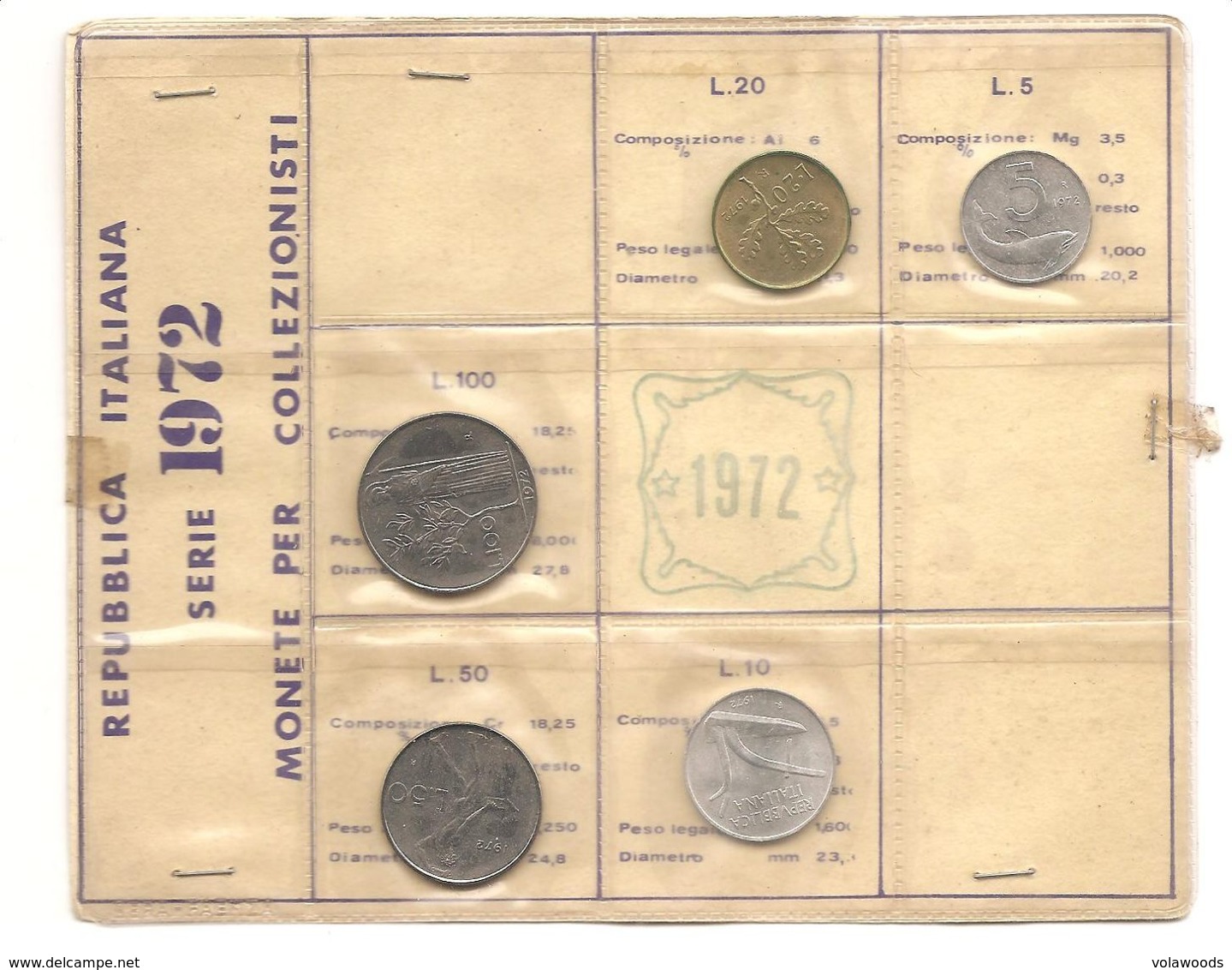 Italia - Serie Annuale In Confezione FDC 5 Monete - 1972 - Mint Sets & Proof Sets