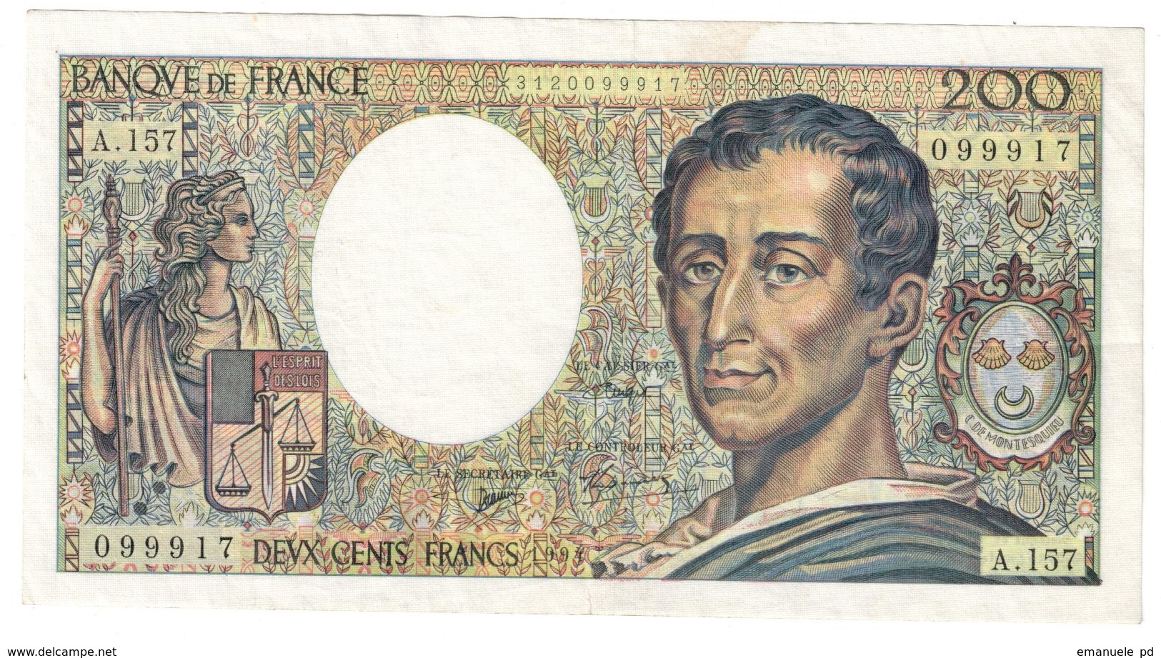 France 200 Francs 1994 Last Year - 200 F 1981-1994 ''Montesquieu''