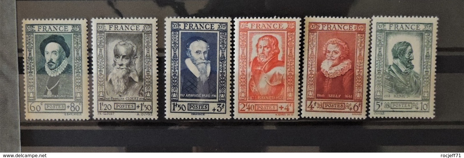 France 1943 Série Hommes Célèbres 1 N°587 - 592 ** - Neufs