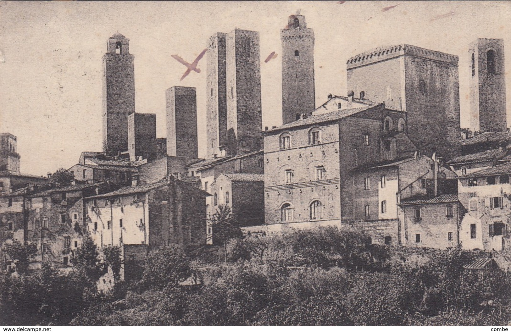 SUR CP. ITALIE SIENA POUR REIMS TAXE DUVAL 1Fr - 1859-1959 Storia Postale