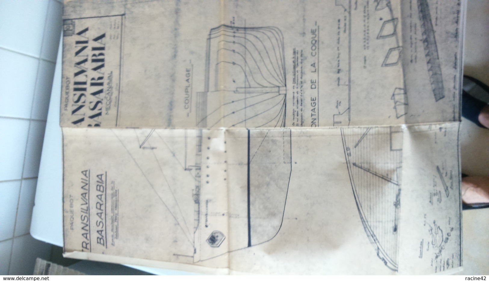 PLAN PAQUEBOT "transilvana Basarabia - Roumanie" Echelle 1/100 - Zonder Classificatie