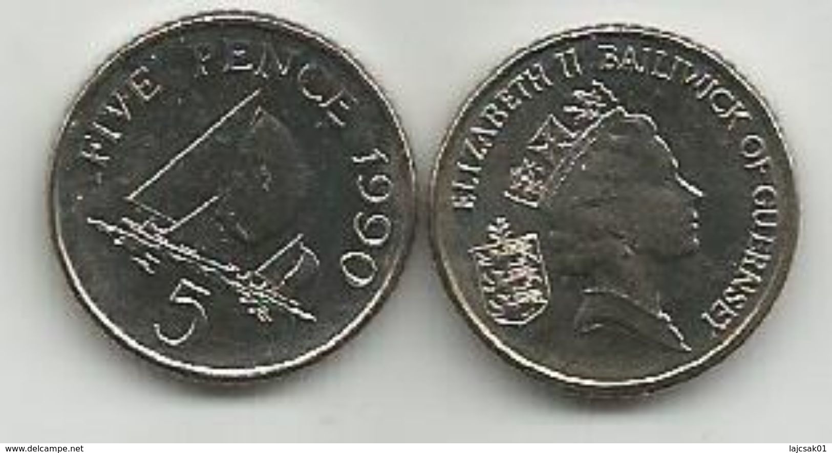 Guernsey 5 Pence 1990. High Grade - Guernesey