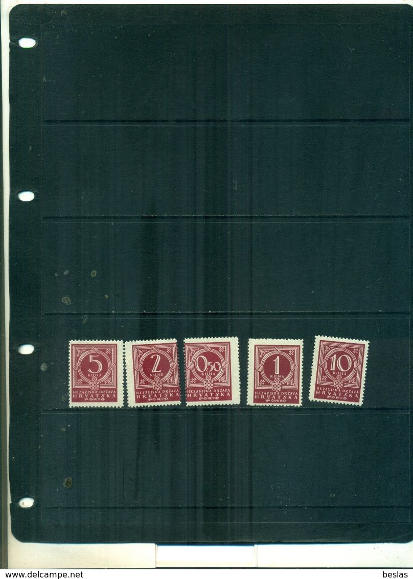 CROATIE  TIMBRES-TAXE 5 VAL NEUFS A PARTIR DE 0.60 EUROS - Croatie