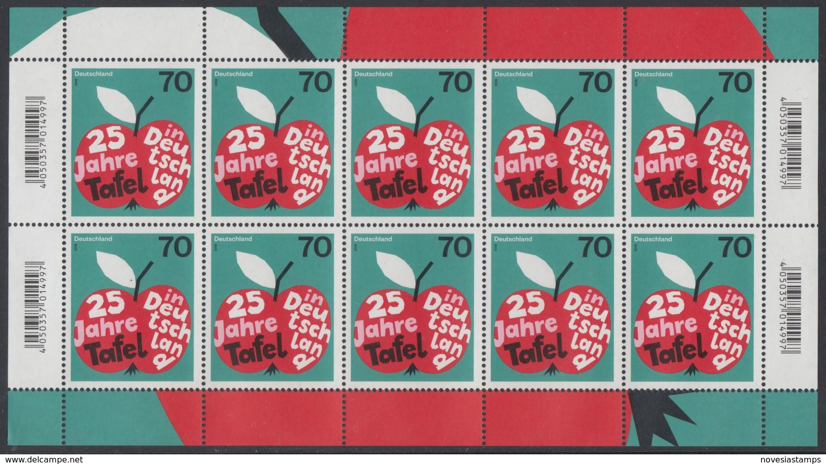 !a! GERMANY 2018 Mi. 3361 MNH SHEET(10) - 25 Years Of Food Banks In Germany - 2011-2020