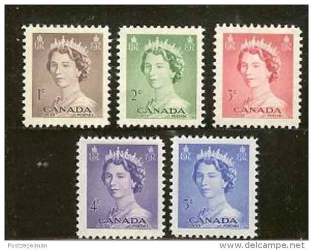 CANADA, 1953, Mint Never Hinged Stamp(s), QE II, Michel 277-281, M5421 - Unused Stamps