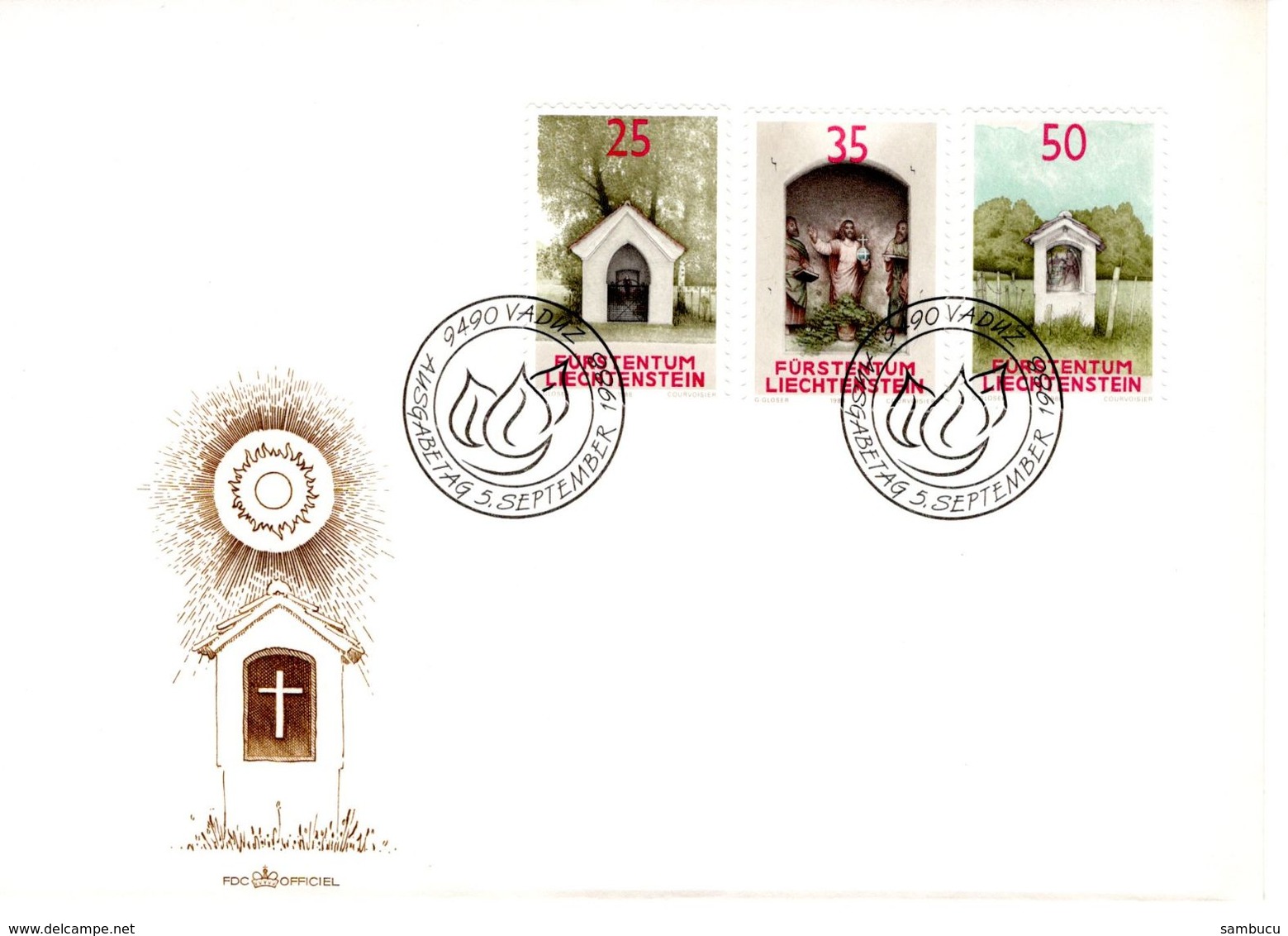 Kapellen 5.9.1988 3 Werte FDC Ersttag First Day - FDC