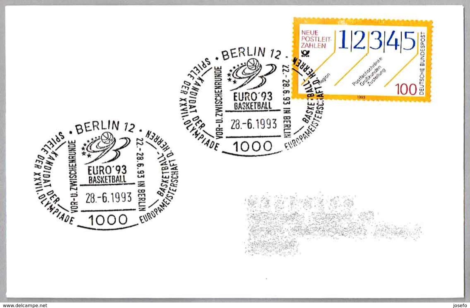 CANDIDATURA DE BERLIN A JUEGOS OLIMPICOS 2000 - Candidature Of Berlin. Basketball Euro'93. Berlin 1993 - Verano 2000: Sydney