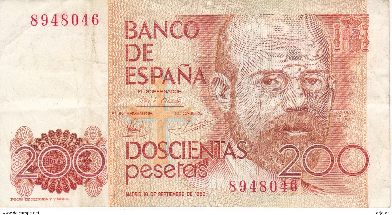 BILLETE DE ESPAÑA DE 200 PTAS DEL 16/09/1980 SIN SERIE   (BANKNOTE) - [ 4] 1975-… : Juan Carlos I