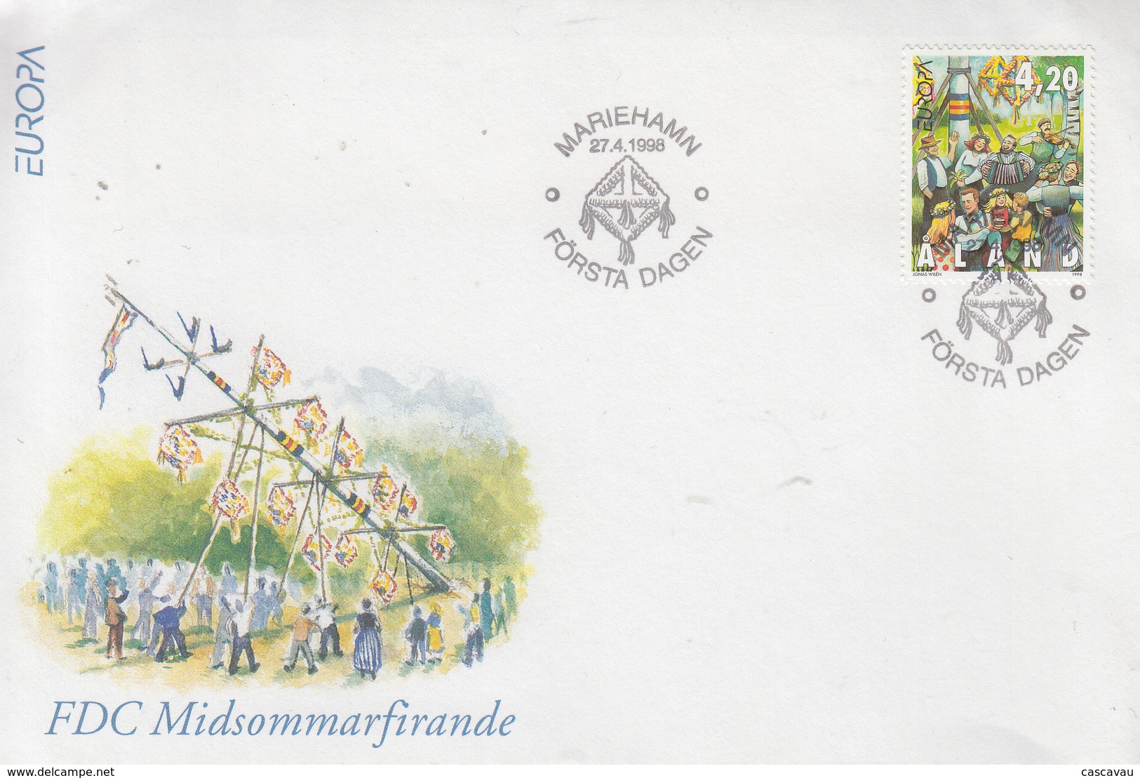 Enveloppe  FDC  1er  Jour   ALAND    EUROPA    1998 - 1998