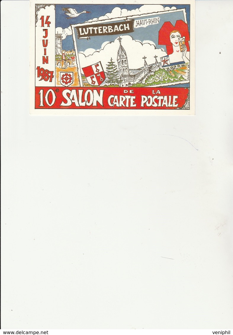 CARTE 10 E SALON DE LA CARTE LUTTERBACH -ANNEE 1987-DESSIN  DE LOUMA -L.MECHLER-N°12 - Bourses & Salons De Collections