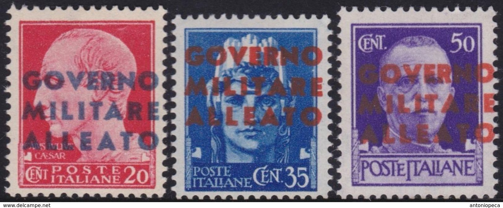 OCCUPAZIONE ALLEATA NAPOLI 1943 Serie Completa 3v​ Gomma Integra, MNH** - Occup. Anglo-americana: Napoli