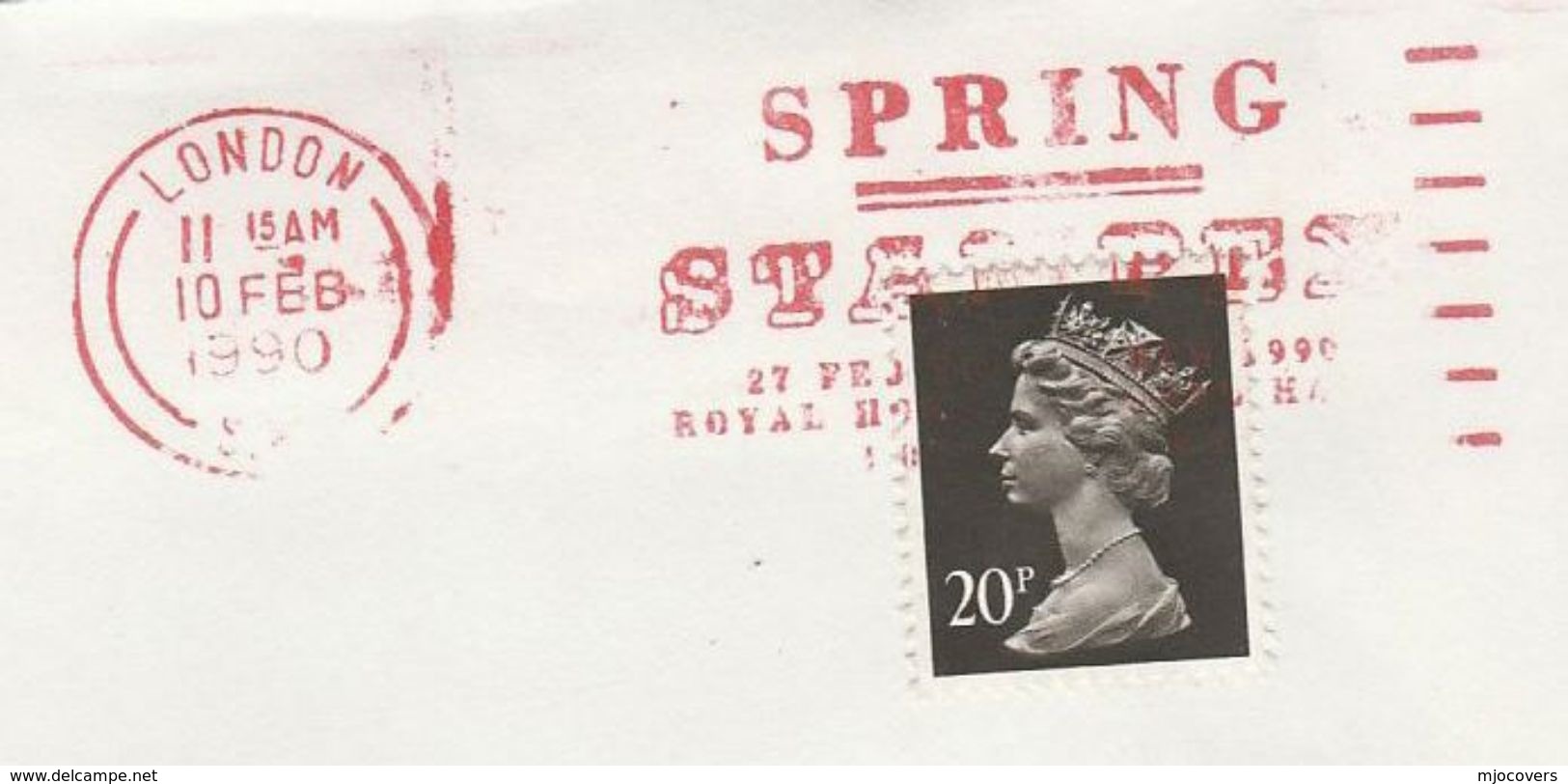 1990 Cover Red Slogan SPRING STAMPEX  Gb Stamps Philatelic Exhibition - Covers & Documents