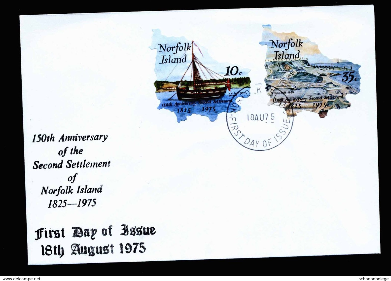 A5335) Norfolk Islands FDC 18.08.75 - Norfolkinsel