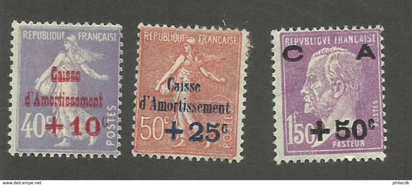 FRANCE - N°YT 249/51 NEUFS* AVEC CHARNIERE - COTE YT : 107€ - 1928 - Unused Stamps