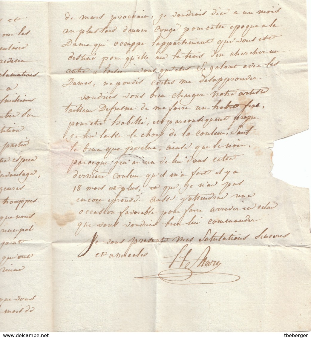Belgium Belgique France 1815 (26.10.) Entire Letter BRUXELLES To Paris, Four Months After Waterloo, Interesting (q177) - 1815-1830 (Hollandse Tijd)