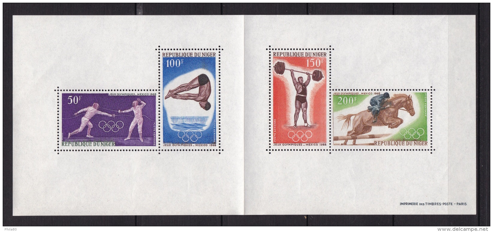 NIGER  Bloc N°6** (1968)  JO Mexico - Niger (1960-...)