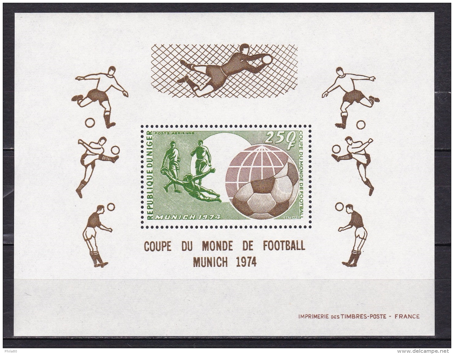 NIGER  Bloc N°11** (1974) Coupe Du Monde Football Munich - Niger (1960-...)