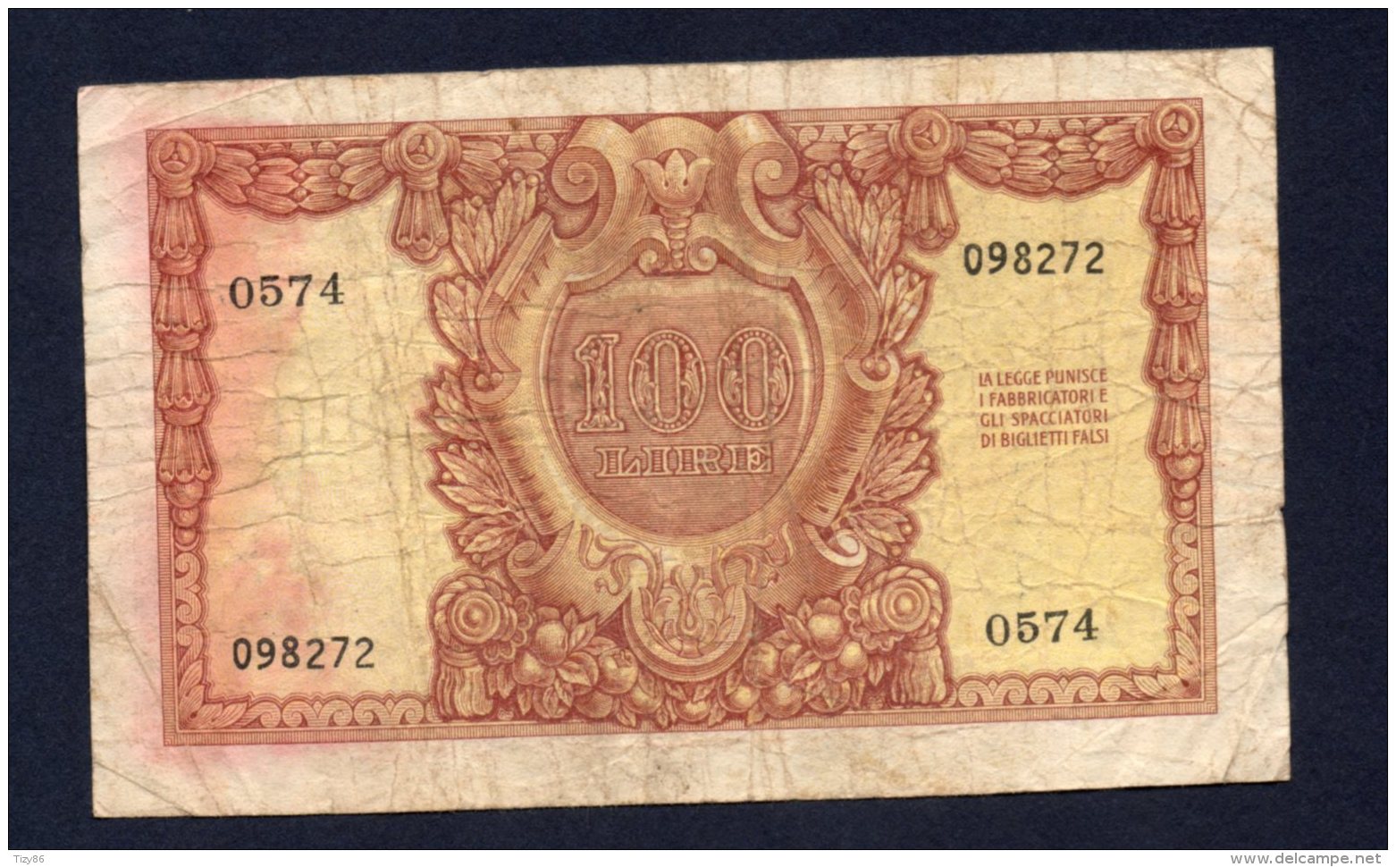 Banconota 100 Lire Italia Elmata 31/12/1951 - 100 Liras
