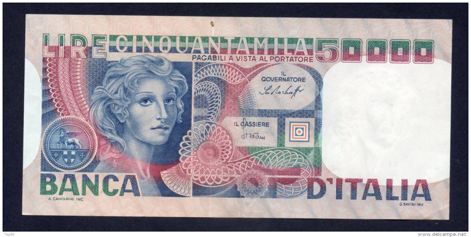 Banconota Italia 50000 Lire Volto Di Donna 12/6/1977 - 50000 Lire