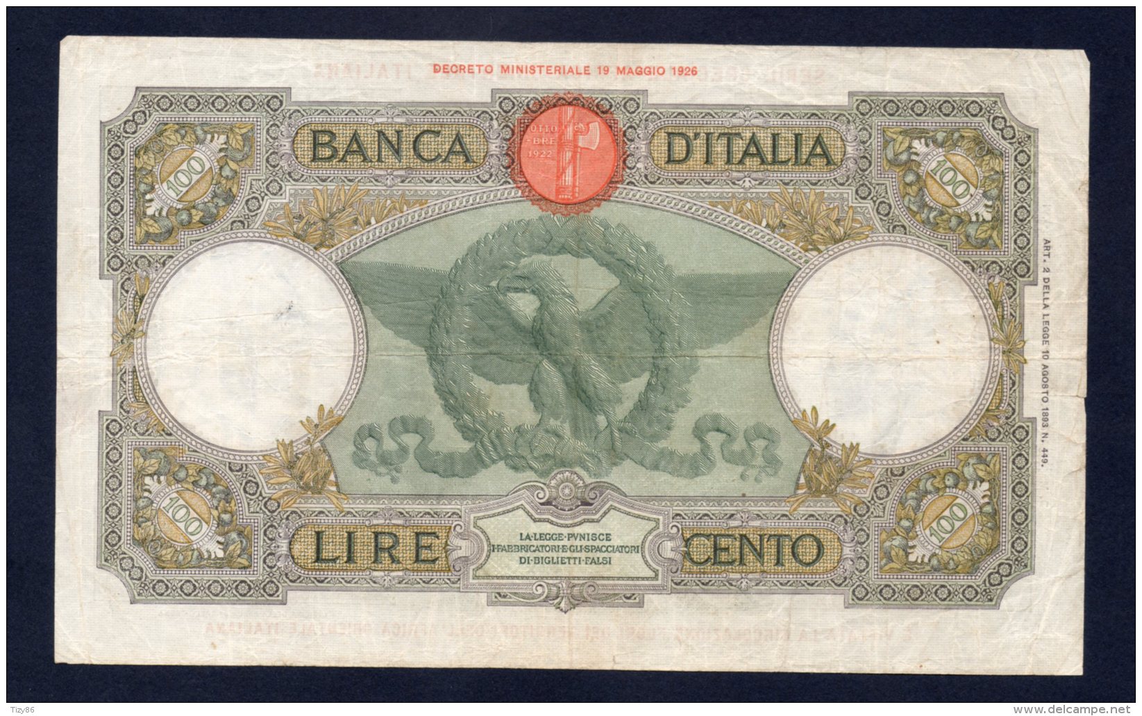 Banconota Italia Africa Orientale 100 Lire 14/6/1938 - 100 Lire