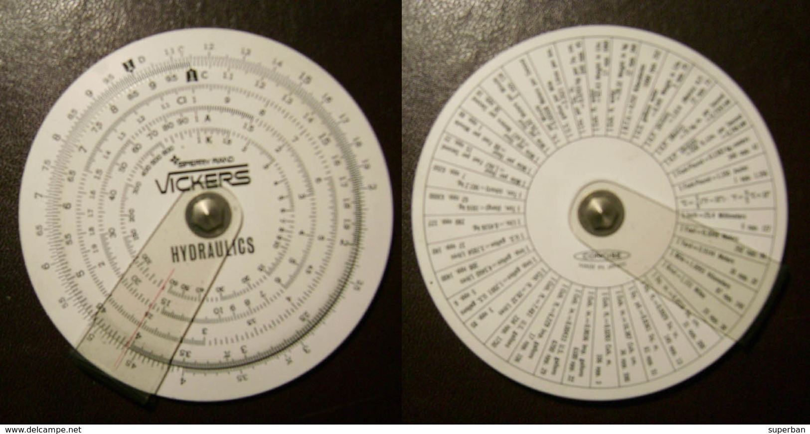 RÈGLE À CALCULER CIRCULAIRE / CIRCULAR SLIDE RULE / RECHENSCHIEBER : SPERRY RAND VICKERS - CONCISE / JAPAN - RRR !!! - Andere & Zonder Classificatie