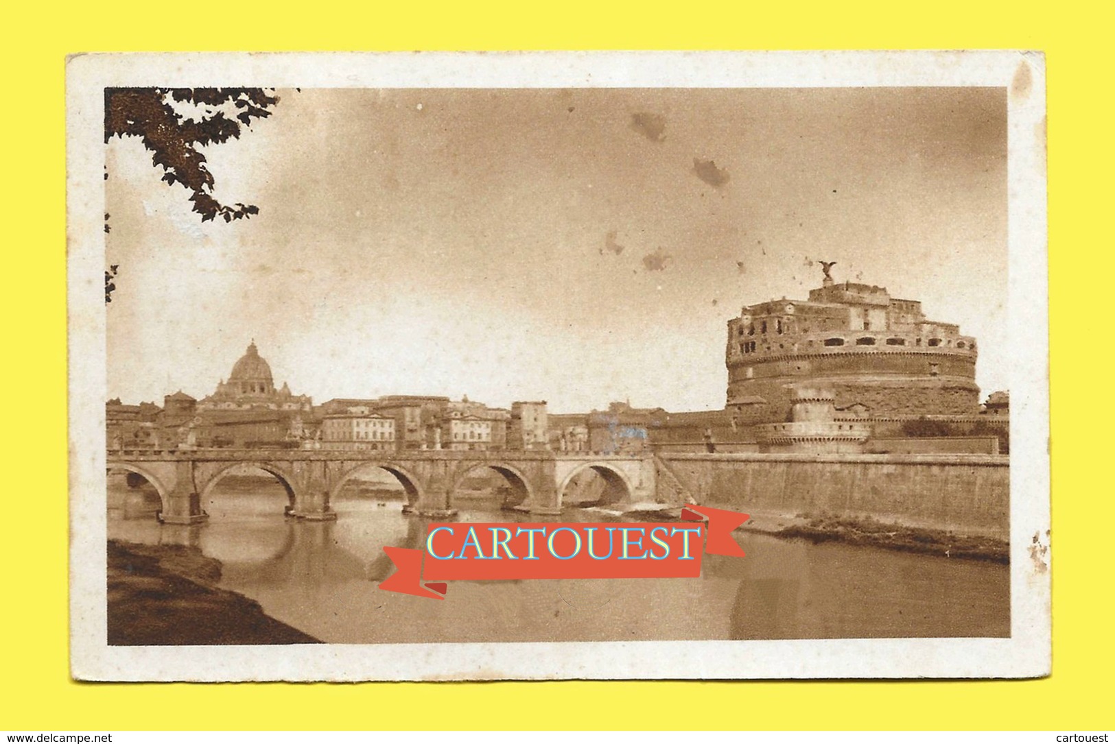 Roma - Ponte Vittorio E Castel S. Angelo 1936 (  Francobolo BIMILLENARIO ) - Ponts