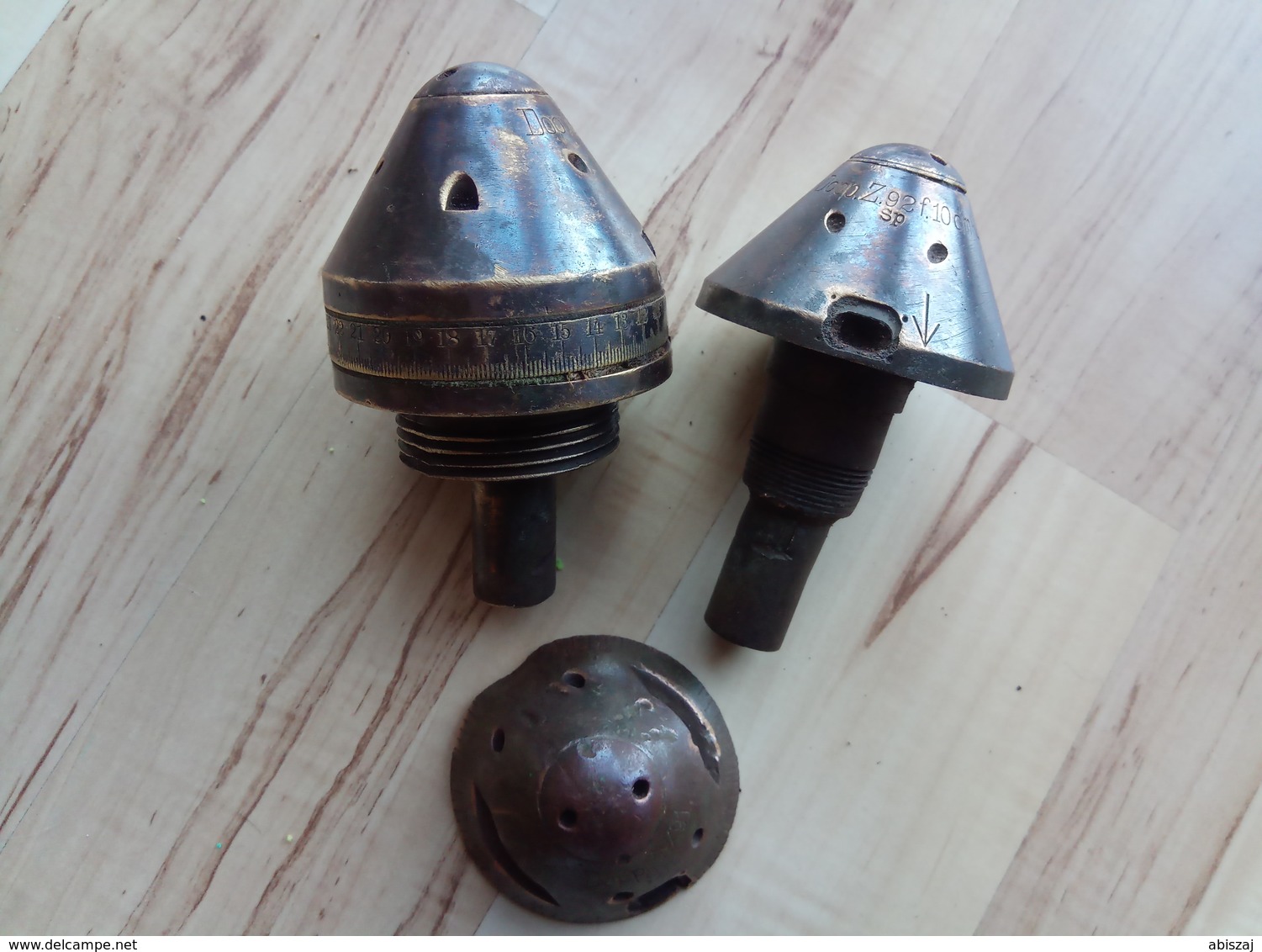 LOT WWI Dopp.Z.c92.Sb.+ Dopp.Z.92f.10cm Zunden Spoletta  Fusee  Neutralisé Obus GRENADE - Armas De Colección