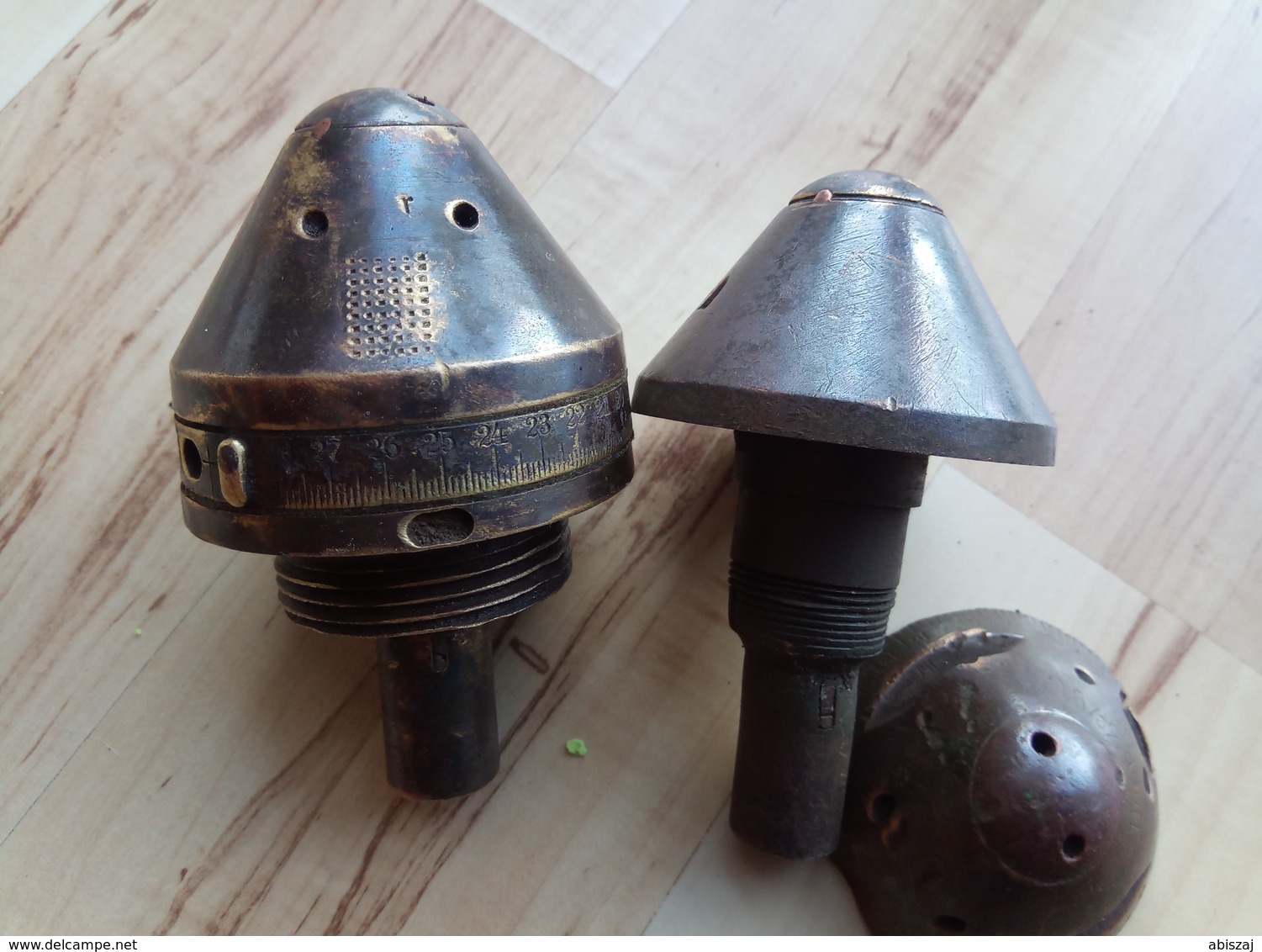 LOT WWI Dopp.Z.c92.Sb.+ Dopp.Z.92f.10cm Zunden Spoletta  Fusee  Neutralisé Obus GRENADE - Armas De Colección