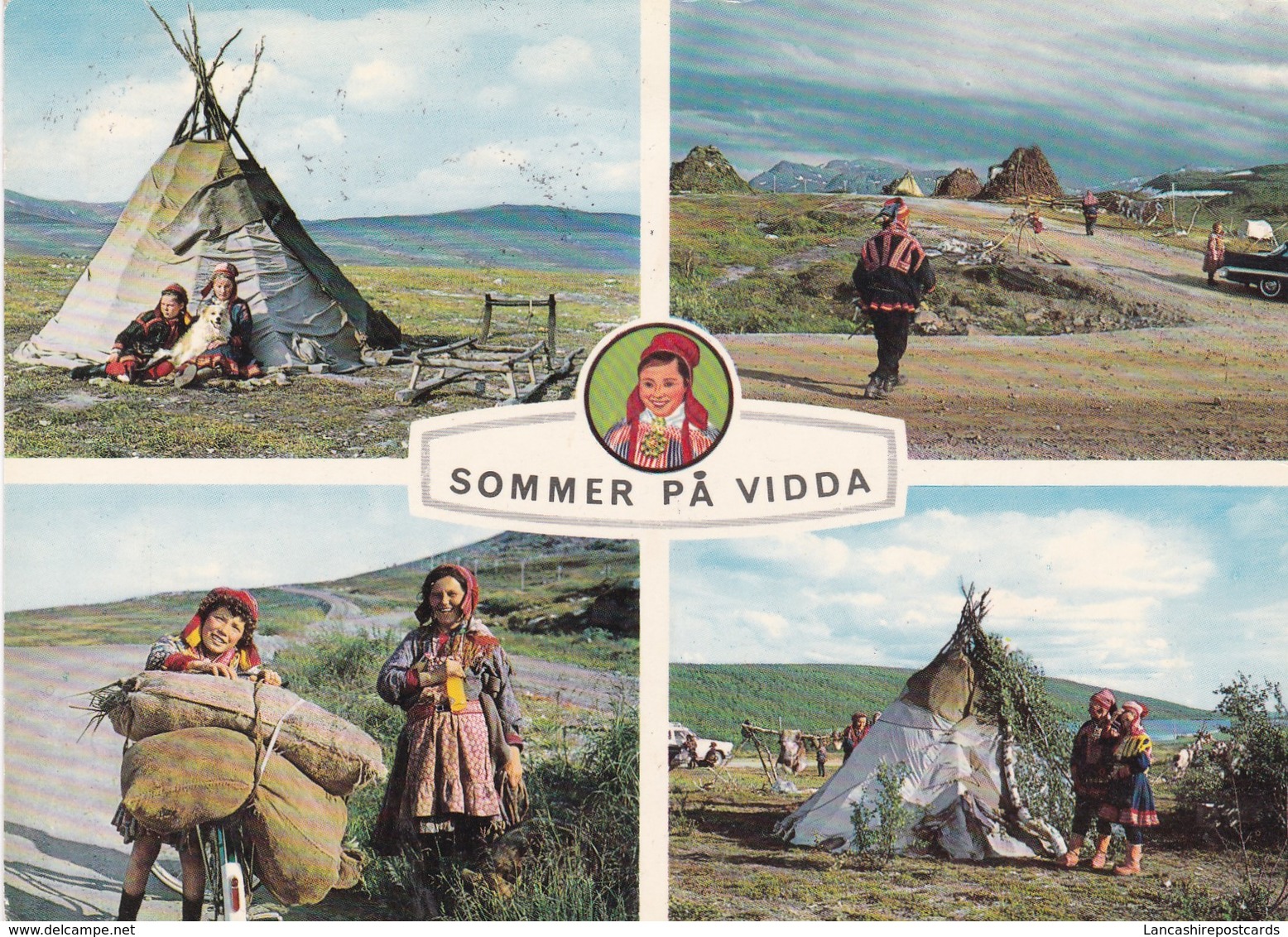 Postcard Sommer Pa Vidda Sameliv Norway PU Trondheim Kirkenes Nordkapp In 1966 My Ref  B22542 - Norway