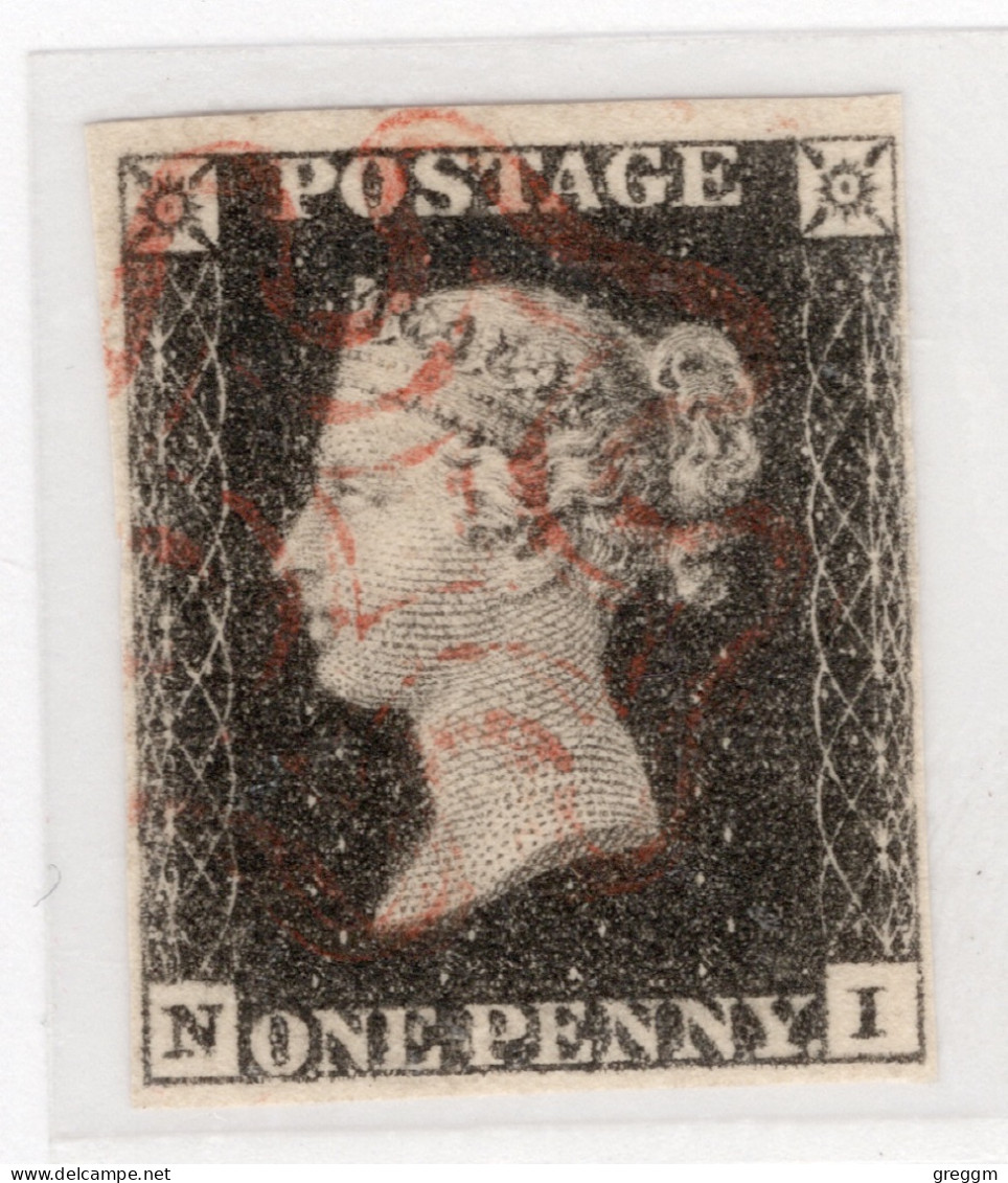 GB Queen Victoria 1840 Four Margin Penny Black.  This Stamp Is In Very Fine Used Condition. - Used Stamps