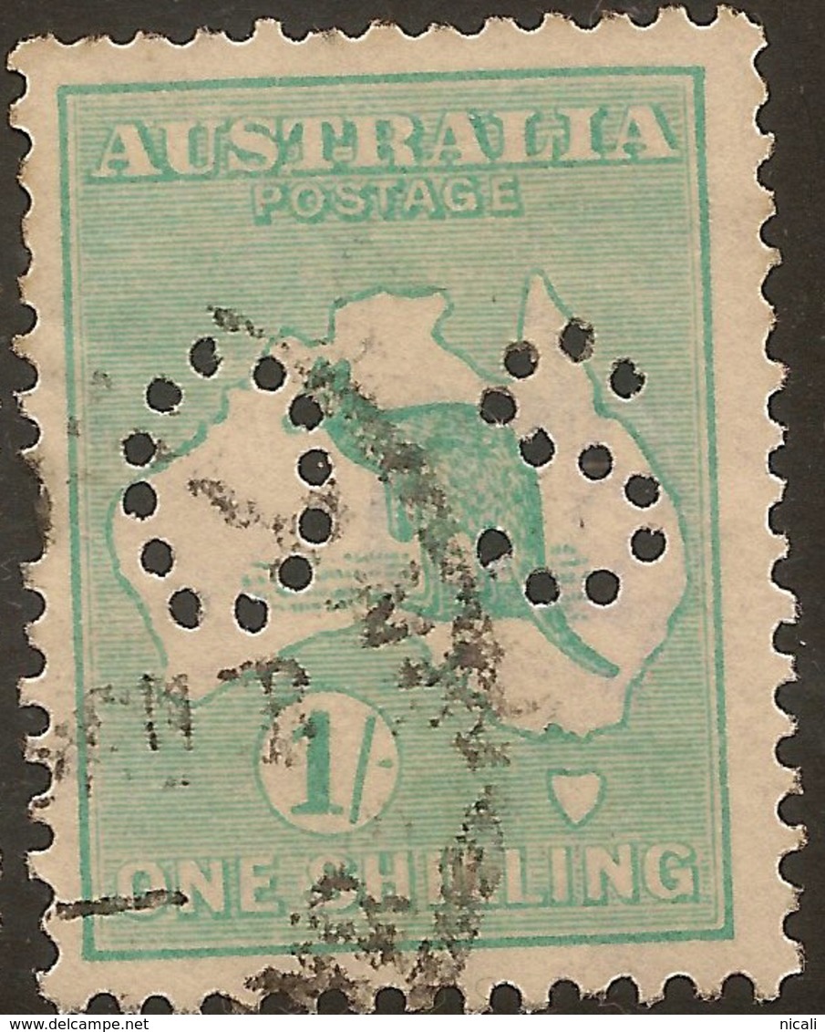 AUSTRALIA 1915 1/- Roo Small OS SG O48b U #AIO377 - Officials