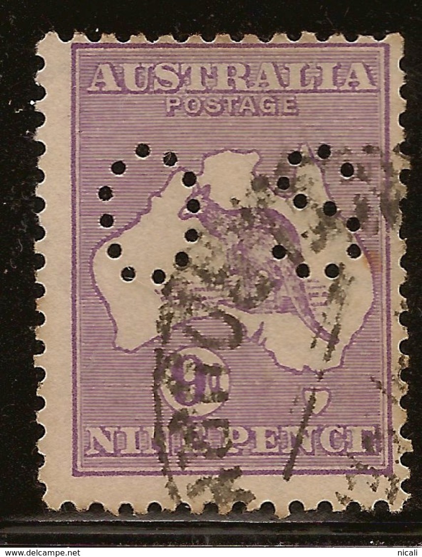 AUSTRALIA 1915 9d Roo Small OS SG O34 U #AIO411 - Service