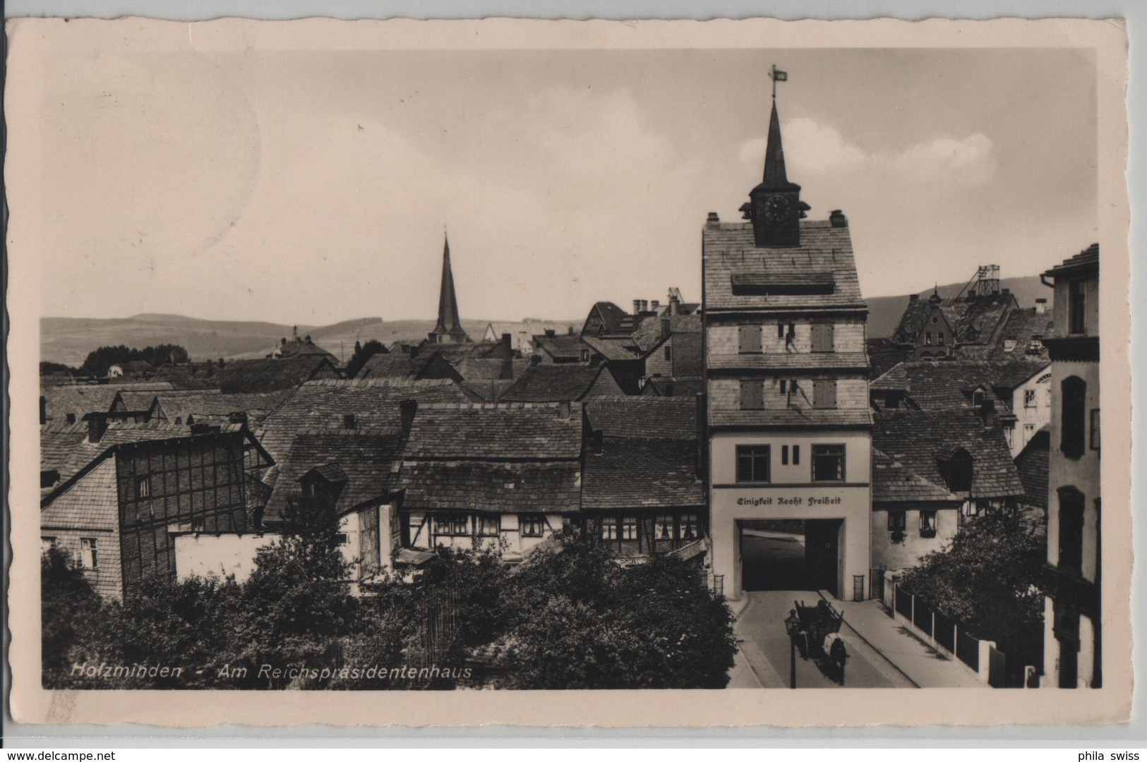 Holzminden - Am Reichspräsidentenhaus, Einigkeit Recht Freiheit - Holzminden