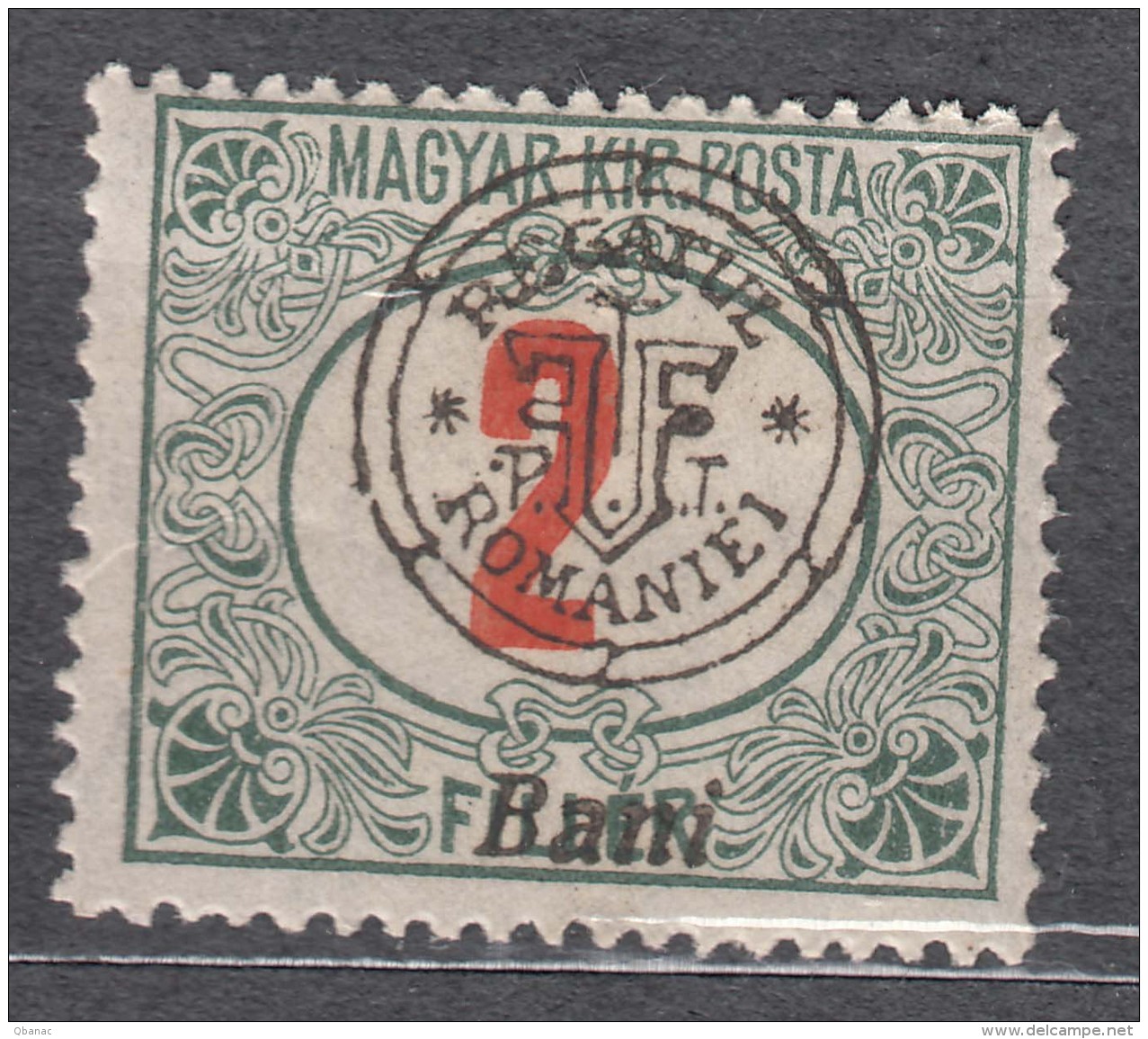 Romania Overprint On Hungary Stamps Occupation Transylvania Porto 1919 Mi#3 II Mint Hinged - Transylvania