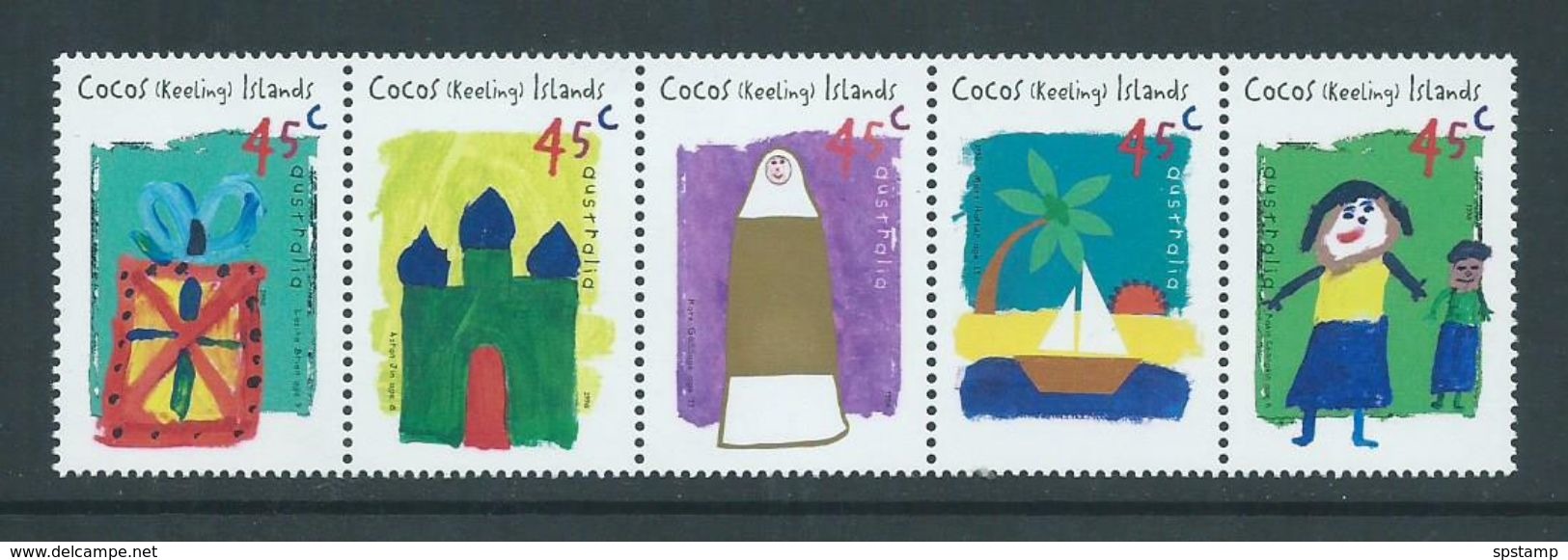 Cocos Keeling Island 1998 Children's Drawings Hari Raya Strip Of 5 MNH - Cocos (Keeling) Islands