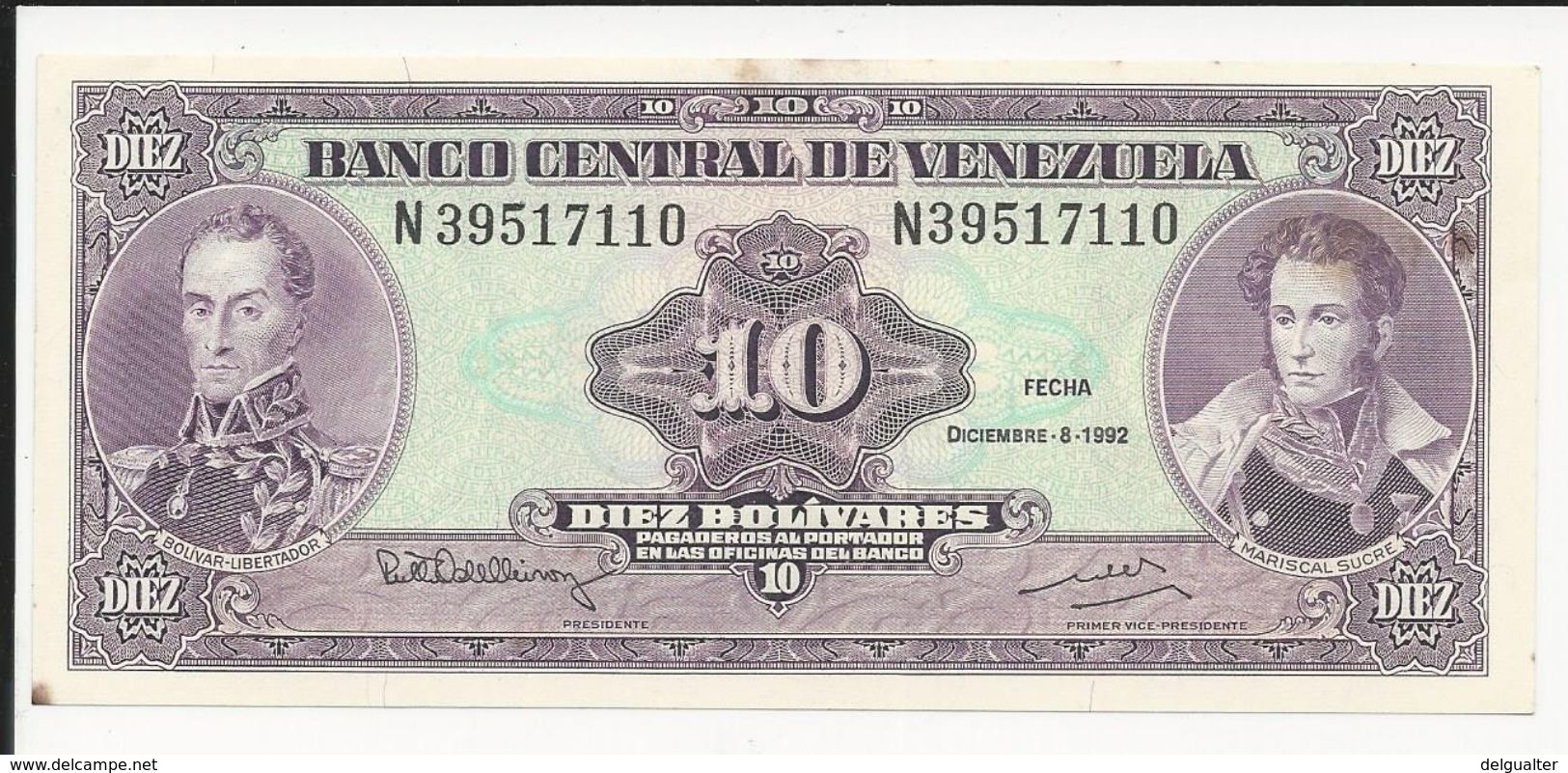 Venezuela 10 Bolivares 1992 Almost UNC - Venezuela