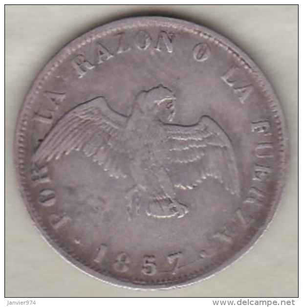 Chili . 20 Centavos 1857. Argent.  KM# 125 - Chile