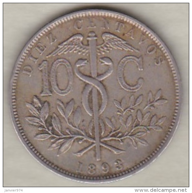 Bolivie. 10 Centavos 1893. Copper-nickel .KM# 174.1 - Bolivie