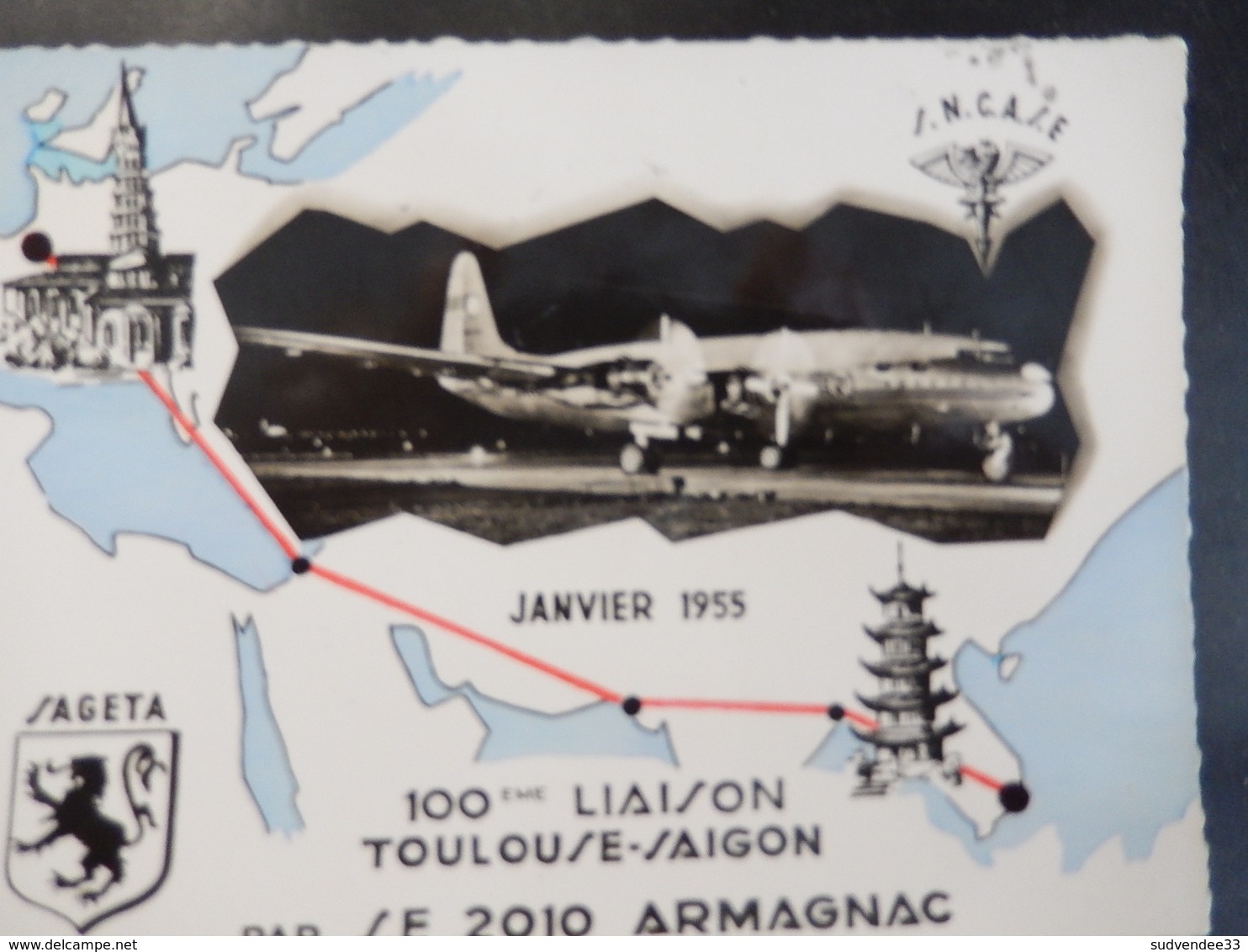 Réouverture De Ligne Aérienne Paris Indochine - Toulouse Saigon Et AEF France - 1927-1959 Lettres & Documents