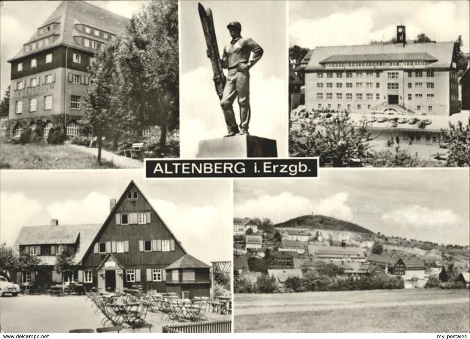 41260869 Altenberg Erzgebirge Denkmal Mit Ski Geising - Geising