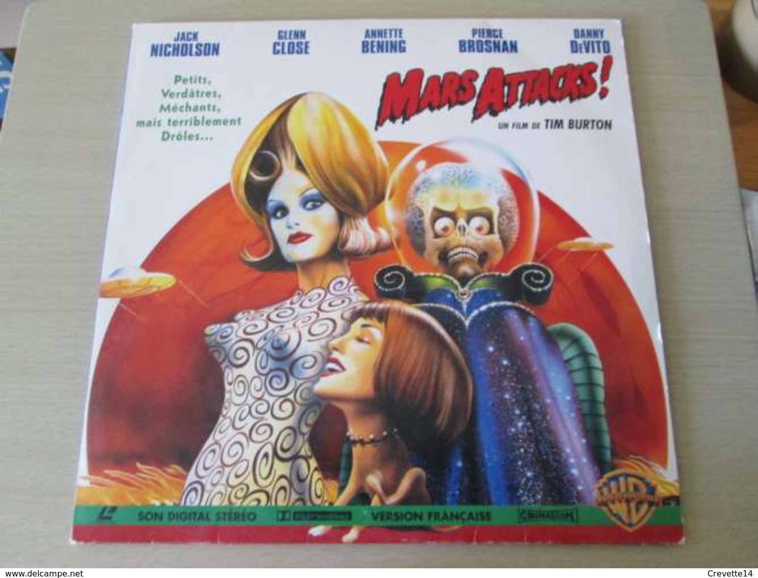 LASER DISC (format 33 Tours , Pas Un Dvd) MARS ATTACKS ! Film De TIM BURTON - Sciences-Fictions Et Fantaisie