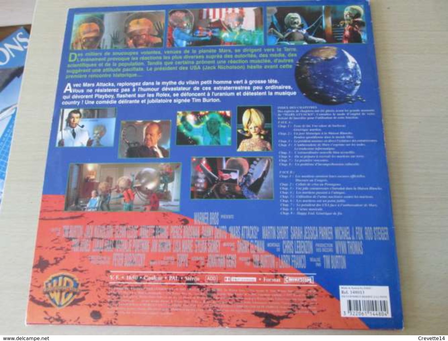 LASER DISC (format 33 Tours , Pas Un Dvd) MARS ATTACKS ! Film De TIM BURTON - Sciences-Fictions Et Fantaisie