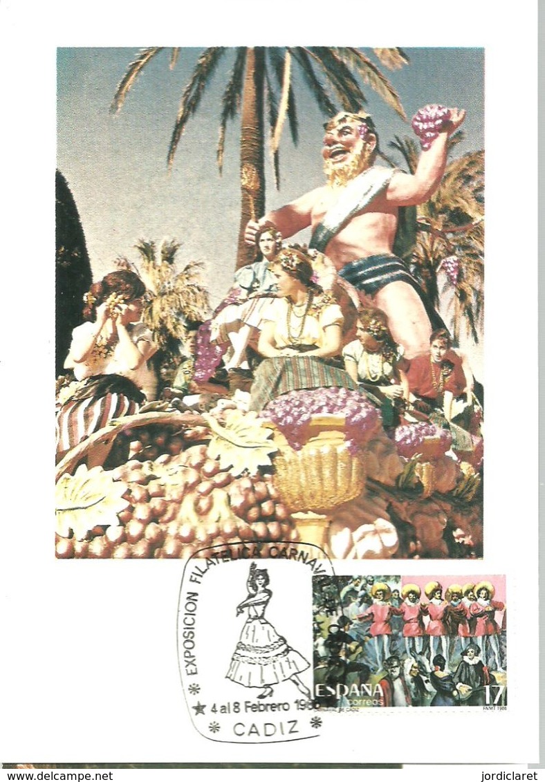 MAXIMA 1986  MATASELLOS ESPECIAL CADIZ CARNAVAÑ - Tarjetas Máxima