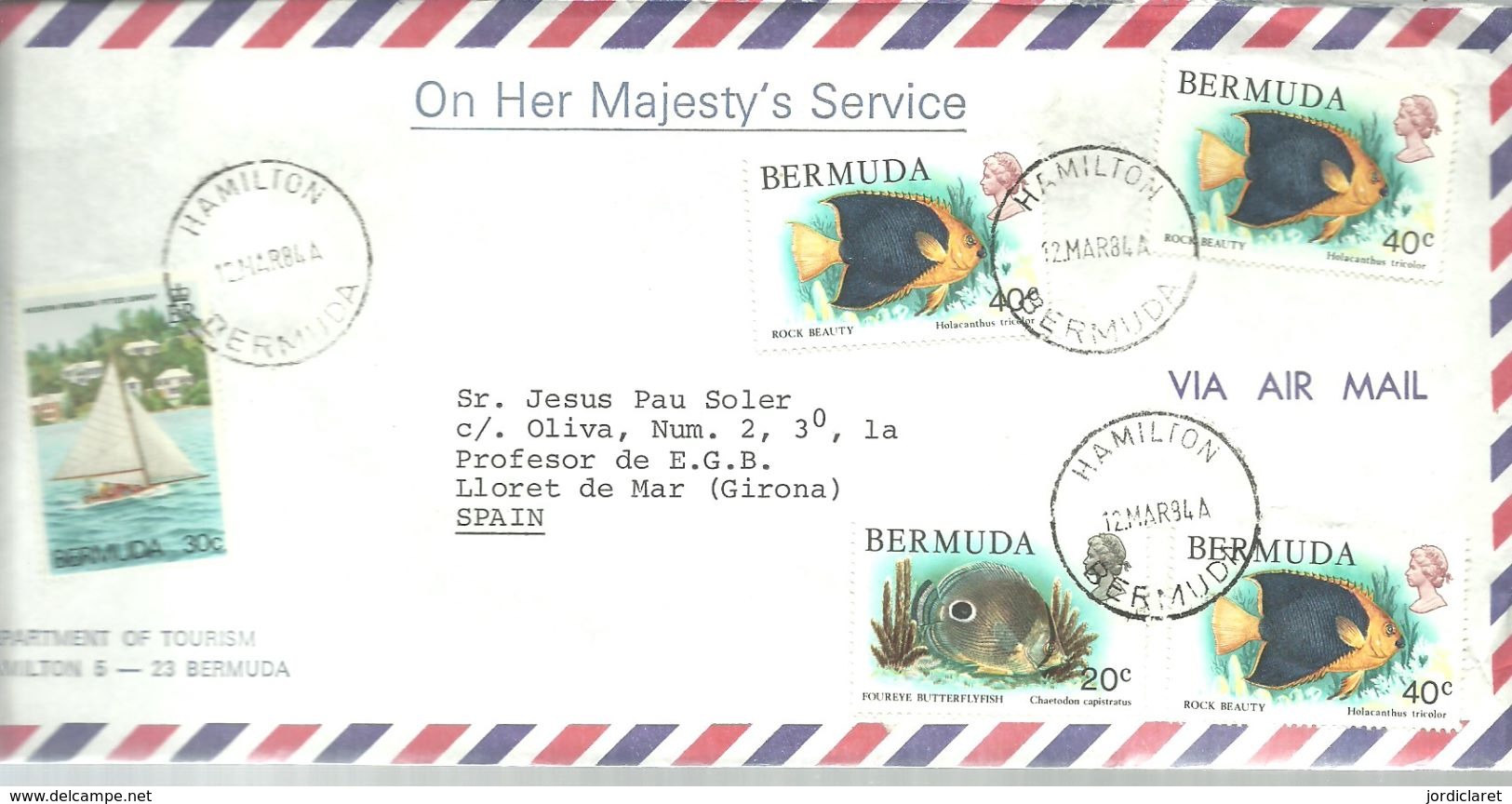 LETTER 1994 HAMILION - Bermudas