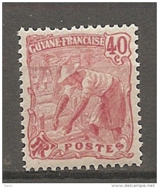 GUYANE - Yv. N° 59 * 40c  Rose Laveur D'or Cote 1,8 Euros BE 2 Scans - Neufs