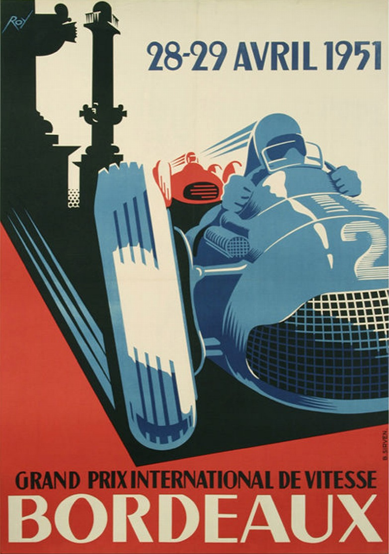 Automobile Grand Prix Bordeaux 1951 / Copie De CP - Publicité