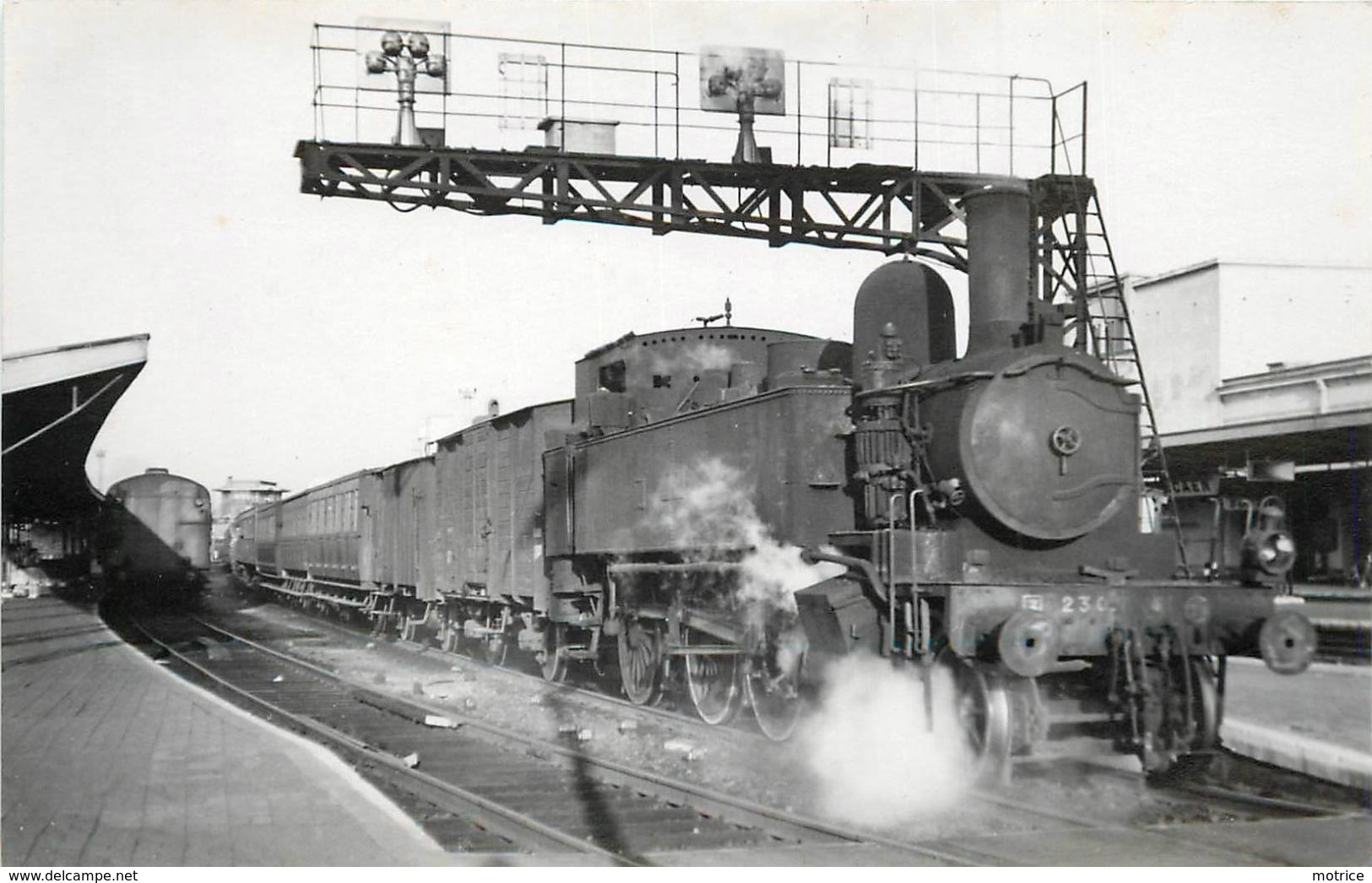 CHEMIN DE FER DE CAEN à La Mer- Train Pour Courseulles à Caen (photo De 1948 Format Carte Ancienne) - Trains