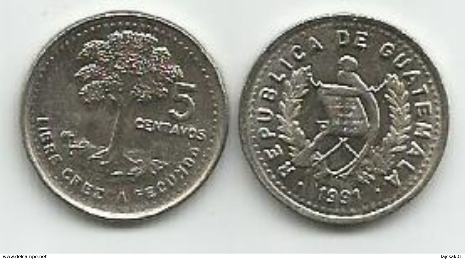 Guatemala 5 Centavos  1991. High Grade - Guatemala