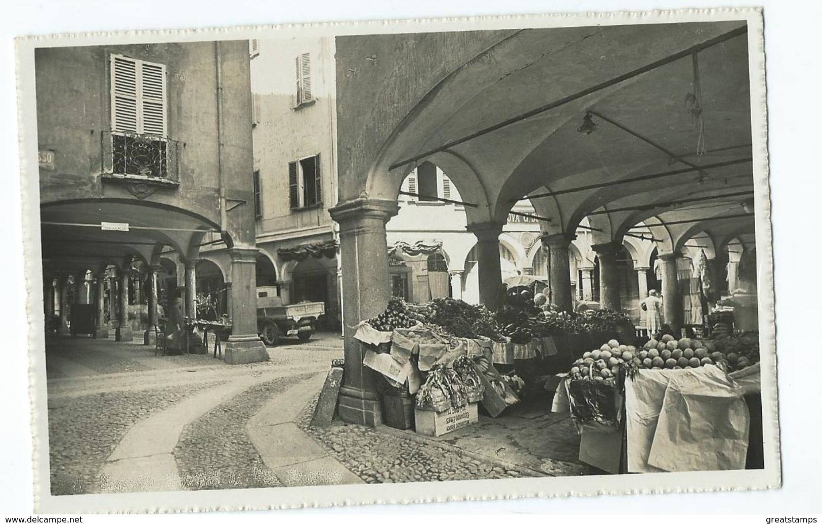 Postcard Switzerland 1939 Lugano Portici Di Via Pessini Unused - Port