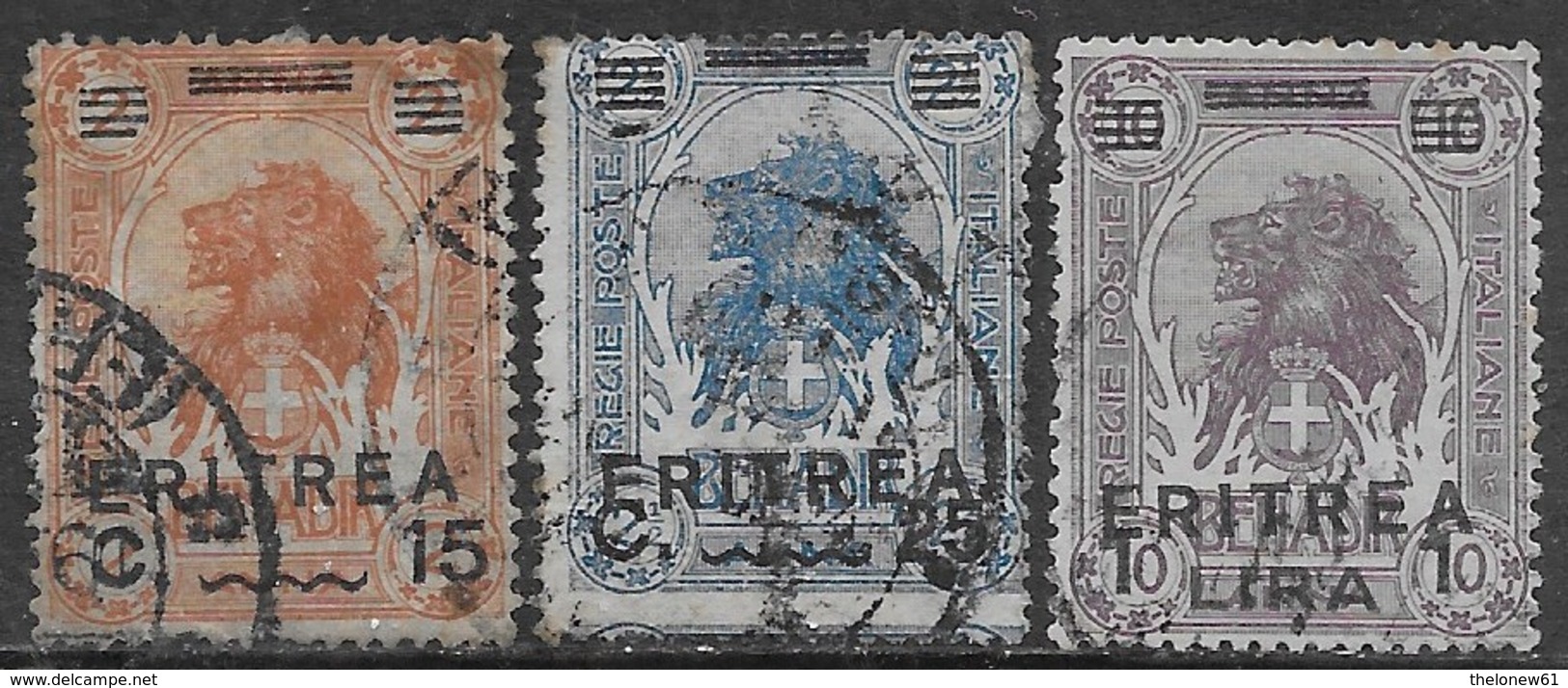 Italia Italy 1922 Colonie Eritrea Somalia Soprastampati 3val Sa N.57-58,60 US - Eritrea